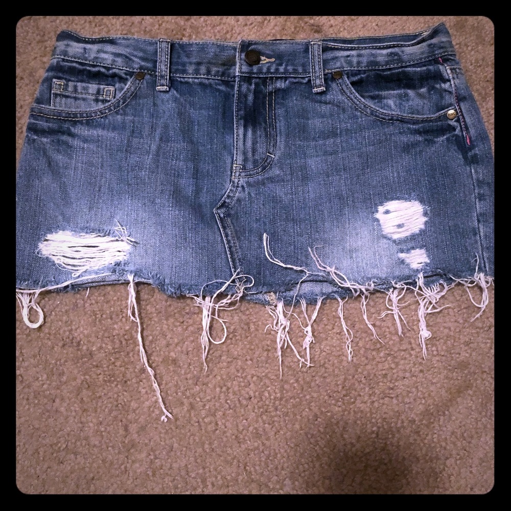 Pink jean skirt